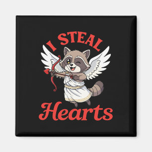 I Steal Hearts Raccoon Cupid Valentine Day Funny A Magnet