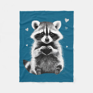 I Steal Hearts Raccoon Valentines Racoon Fleece Blanket