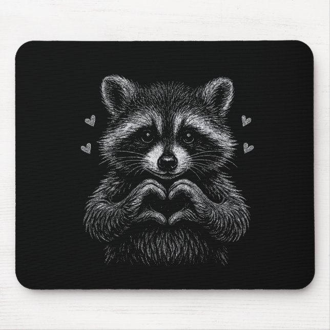 I Steal Hearts Raccoon Valentines Racoon Meme Grap Mouse Pad (Front)