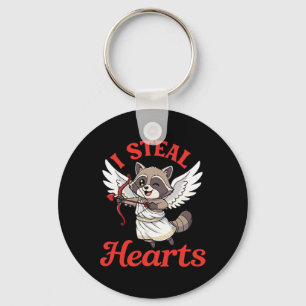 I Steal Hearts Racoon Cupid Valentine Day Funny A Key Ring