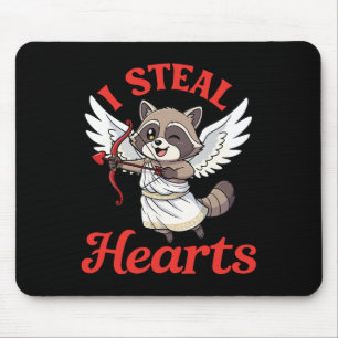 I Steal Hearts Racoon Cupid Valentine Day Funny A Mouse Pad