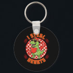 I Steal Hearts Retro Checkered Valentine Dinosaur  Key Ring<br><div class="desc">I Steal Hearts Retro Checkered Valentine Dinosaur Heart</div>