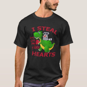 I Steal Hearts Sorry Girls Mummy My Valentine Dino T-Shirt