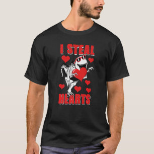 I Steal Hearts T Rex Cute Dinosaur Heart Valentine T-Shirt