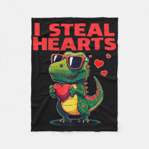 I Steal Hearts T-rex Cute Valentines Day Valentine Fleece Blanket