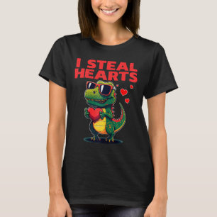 I Steal Hearts T-rex Cute Valentines Day Valentine T-Shirt