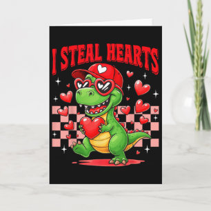 I Steal Hearts T-rex Dino By Boy Valentines Toddle Card