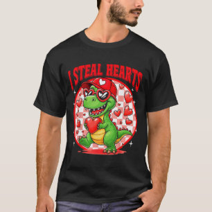 I Steal Hearts T-rex Dino By Boy Valentines Toddle T-Shirt