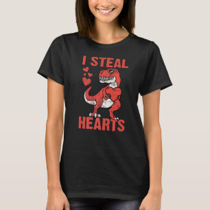 I Steal Hearts T-Rex Dino Valentine Dinosaur Boy K T-Shirt