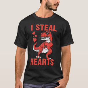 I Steal Hearts T Rex Dino Valentine Dinosaur Boy K T-Shirt