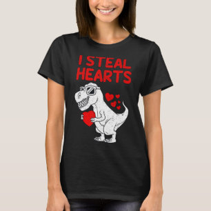 I Steal Hearts T Rex Dino Valentines Day Toddler B T-Shirt