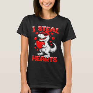 I Steal Hearts T Rex Dinosaur Boy Valentines Day T T-Shirt