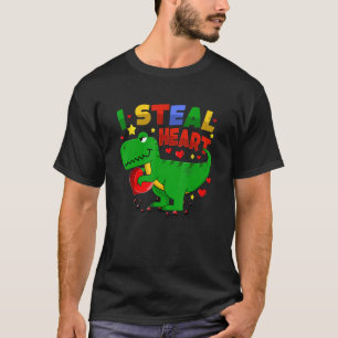 I Steal Hearts T Rex Dinosaur Heart Valentines Day T-Shirt