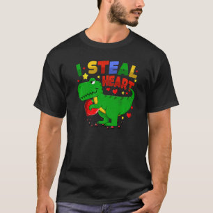 I Steal Hearts T Rex Dinosaur Heart Valentines Day T-Shirt