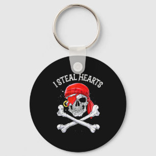 I Steal Hearts T Shirt Valentines Day Pirate Kids Key Ring