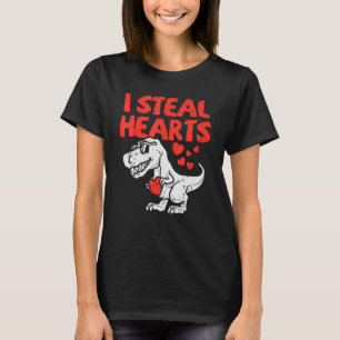 I Steal Hearts Trex Dino Baby Boy Valentines Day T T-Shirt