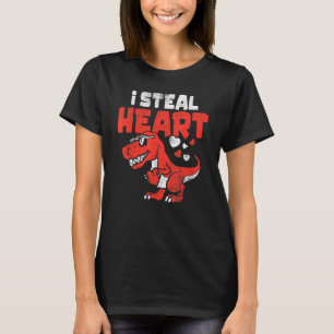 I Steal Hearts Trex Dino Cute Baby Boys Valentines T-Shirt
