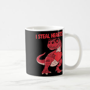 I Steal Hearts Trex Dinosaur Gles Valentine Day Bo Coffee Mug