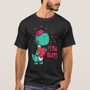 I Steal Hearts Valentines Day Cute Dinosaur V Day T-Shirt