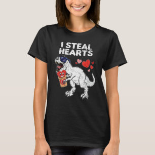 I Steal Hearts Valentines Day Cute T-Rex Dinosaur T-Shirt