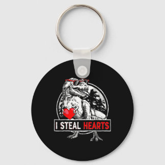 I Steal Hearts Valentines Day Dinosaur Boys Valent Key Ring