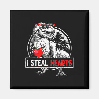 I Steal Hearts Valentines Day Dinosaur Boys Valent Magnet