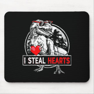 I Steal Hearts Valentines Day Dinosaur Boys Valent Mouse Pad