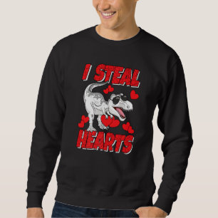 I Steal Hearts Valentine's Day Kids Dino Rex Boy Sweatshirt