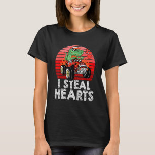 I Steal Hearts Valentines Day Love Rex Dinosaur Ri T-Shirt