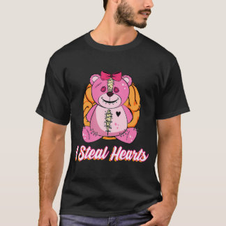 I Steal Hearts Valentines Day Zombie Teddy T-Shirt