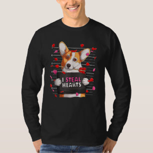 I Steal Hearts Welsh Corgi Valentine's Day Dog For T-Shirt