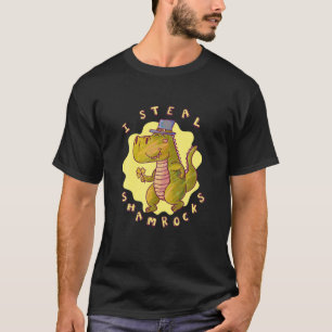 I Steal Shamrocks Cute St. Patrick's Day Rex T-Shirt