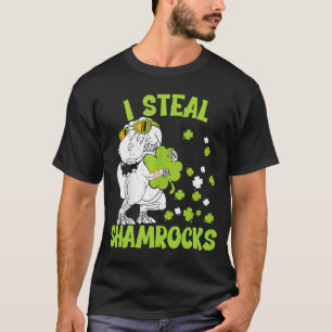 I Steal Shamrocks st patrick's day Dinosaur 4 T-Shirt