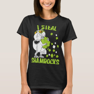 I Steal Shamrocks st patrick's day Dinosaur 5 T-Shirt