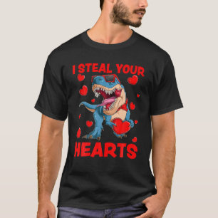 I Steal Your Hearts Rex Lover Dinosaur Valentines T-Shirt