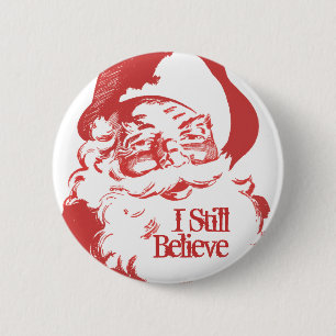 I still Believe Santa Claus Retro Funny button