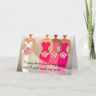 I still need my girls Bridesmaid   fuschia Invitation