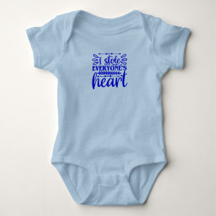 I Stole Everyone's Heart Blue Boy's  Baby Bodysuit