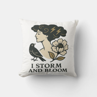 I Storm and Bloom Throw Pillow