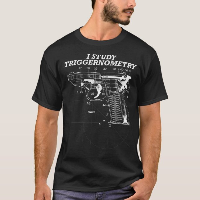 I study triggernometry gun parts drawing T-Shirt (Front)