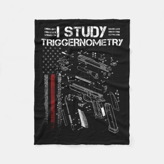 I Study Triggernometry Gun Veteran Christmas  Fleece Blanket (Front)
