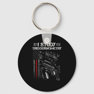 I Study Triggernometry Gun Veteran Christmas  Key Ring