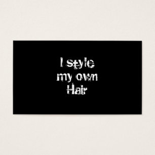 I style my own Hair. Black and White.