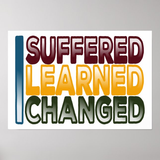I Suffered I Learned I Changed Poster (Front)