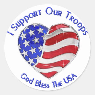 I Suport our troops Classic Round Sticker