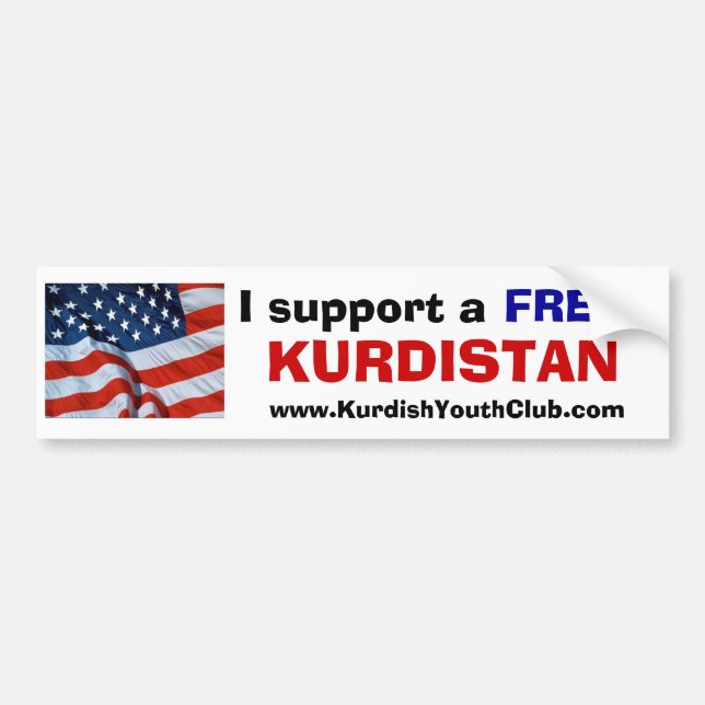 I support a free Kurdistan USA Bumper Sticker (Front)