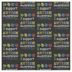 I Support Autism Awareness Love Understand Puzzles Fabric