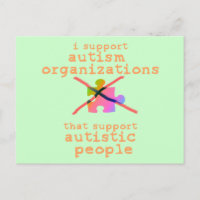 I Support Autism Organisations Postcards