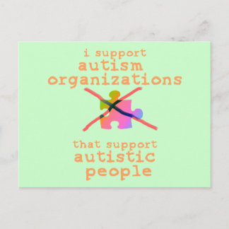 I Support Autism Organisations Postcards
