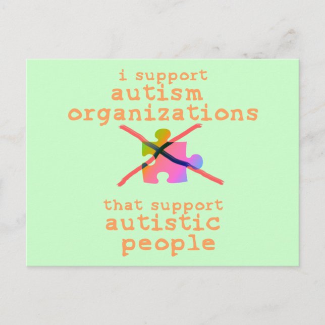 I Support Autism Organisations Postcards (Front)